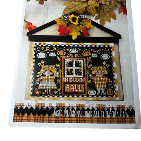 Hello Fall Cross Stitch Pattern ADOORables NEW Stitching With The Housewives - Picture 2 of 3